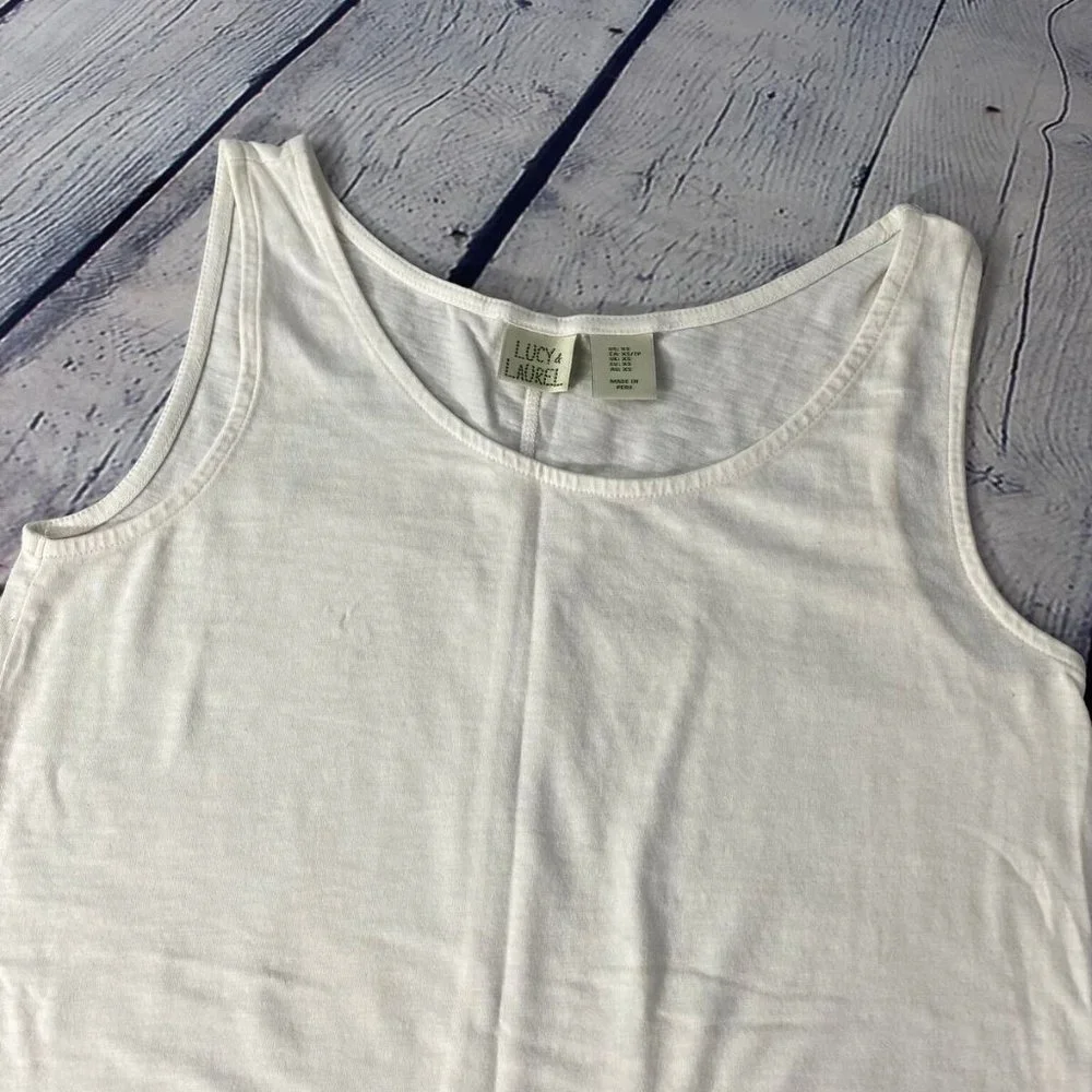 Lucy & Laurel Women Relaxed Tank Top Classic White - Picture 4 of 9